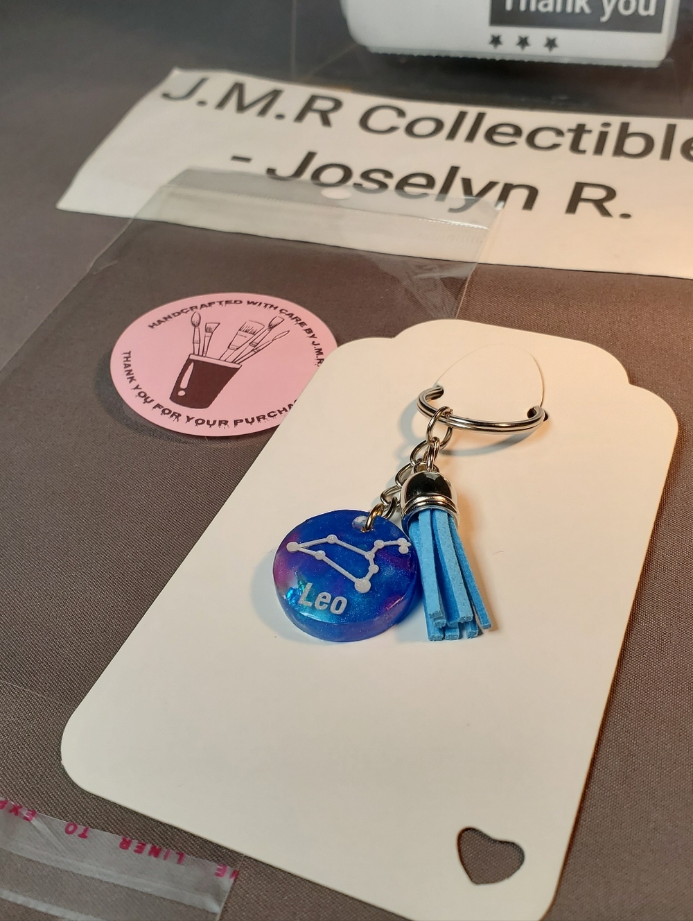 Leo Zodiac Constellation Resin Keychain